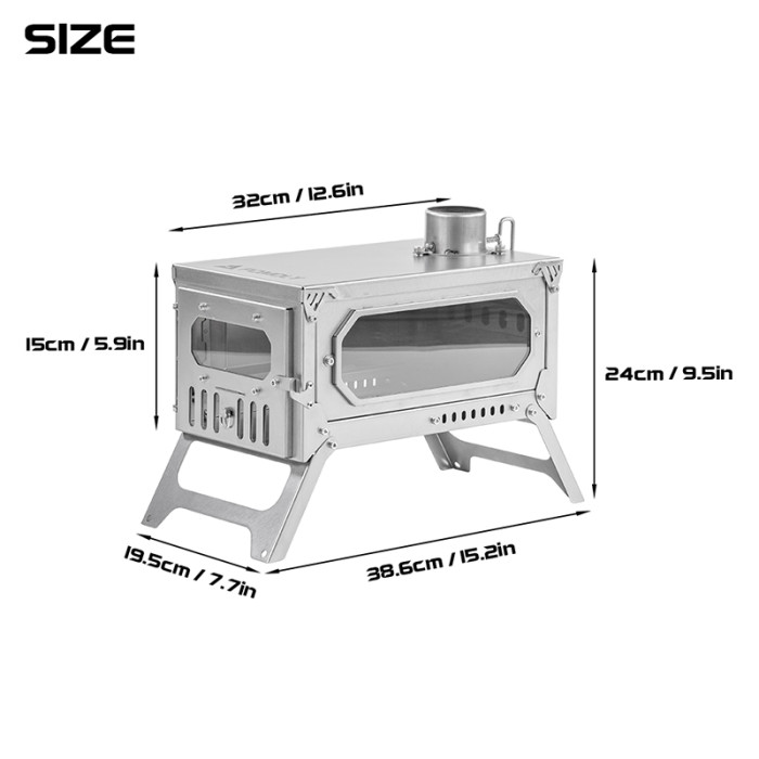 【예매】T-Brick Mini 2.0 | 확장 버전 | 핫 텐트 캠핑용 티타늄 스토브 | POMOLY 신상품 2024