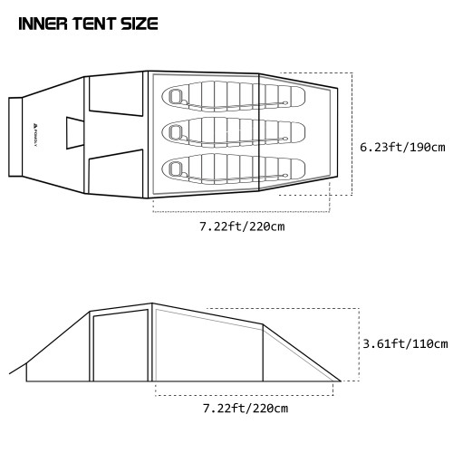 Locomotive 3 굴뚝 텐트 | POMOLY 새로운 도착 2024