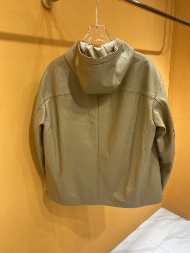 Hermes Half-Zip Pullover Leather Jacket