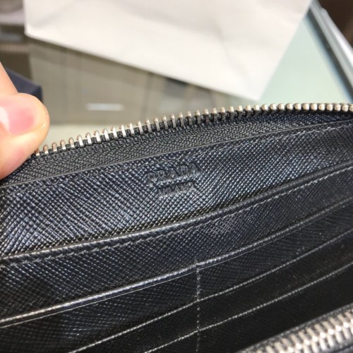 2ML317 crocodile leather men's zipper large wallet