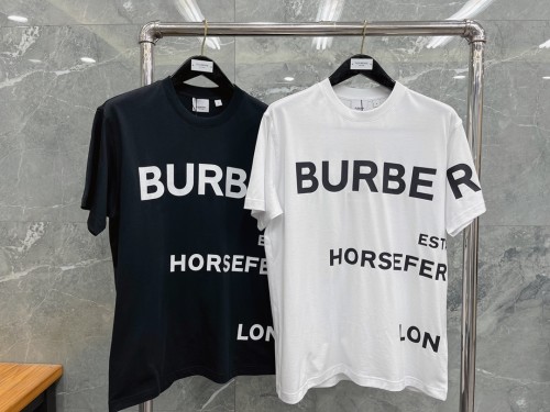 BU*RBERR* Printed T-shirt with round collar and short sleeves