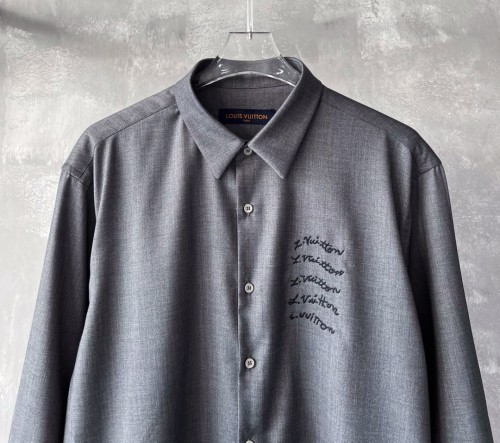 L*V embroidered grey shirt