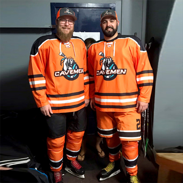 custom sublimation hockey jersey for Cavemen