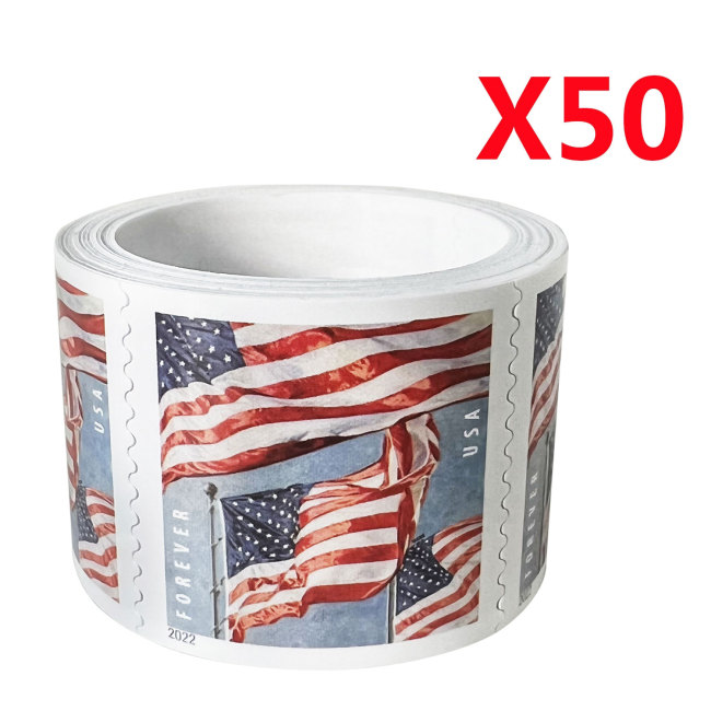 U.S. Flag 2022, 100Pcs/Rolls (5000 Pcs)