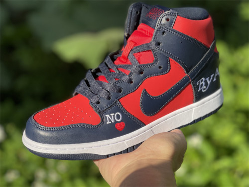 Supreme x Dunk High SB 'By Any Means - Red Navy' GS