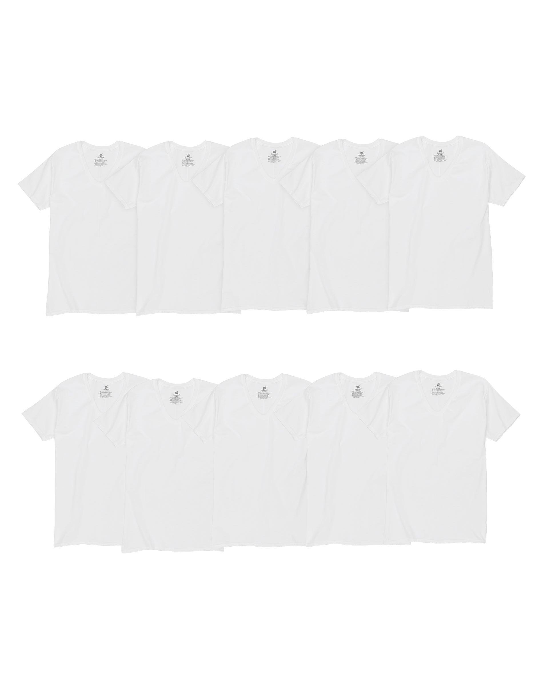 White V-Neck Undershirt 10-Pack