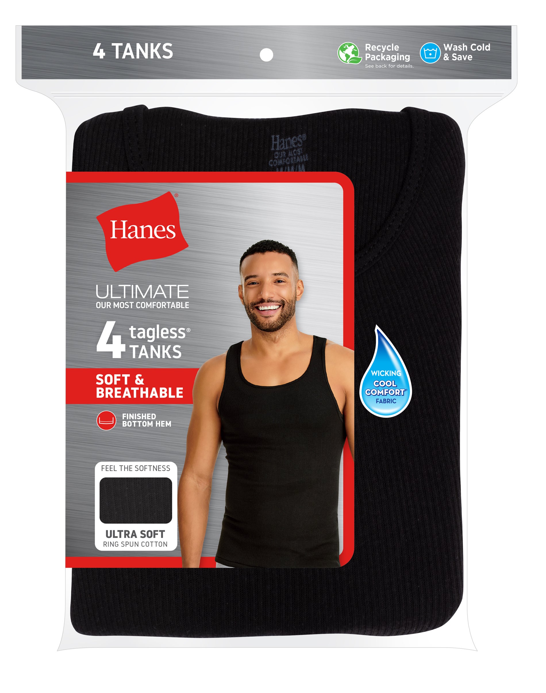 ComfortSoft® Dyed Tank Undershirt 4-Pack
