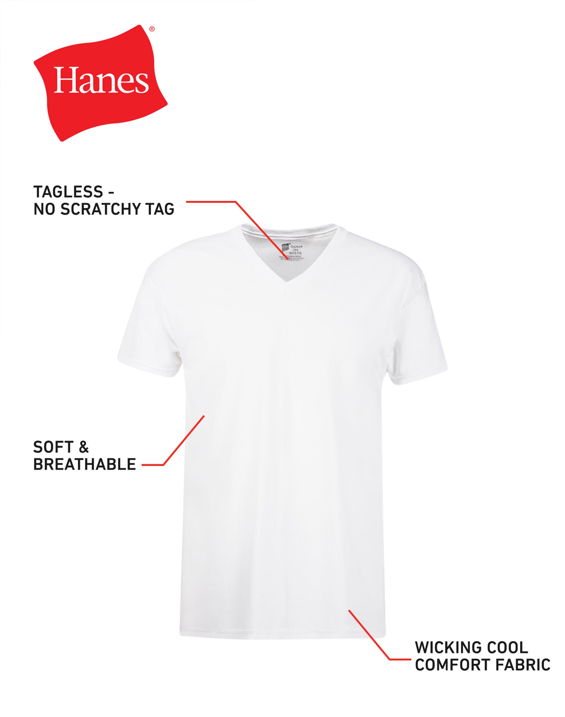 White V-Neck Undershirt 10-Pack