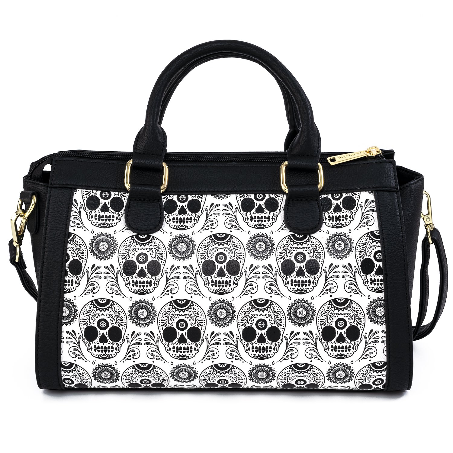 White Sugar Skull Duffle Crossbody Bag