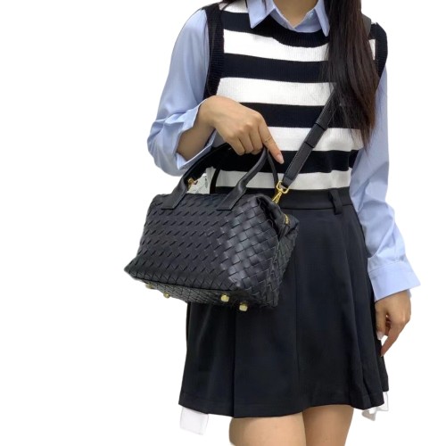 Cowhile Leather Woven Crossbody Bag for Women