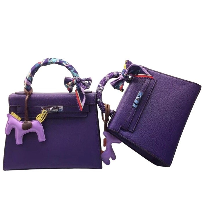 Vegan Epsom Leather Designer Kelly Bag25cm 28cm
