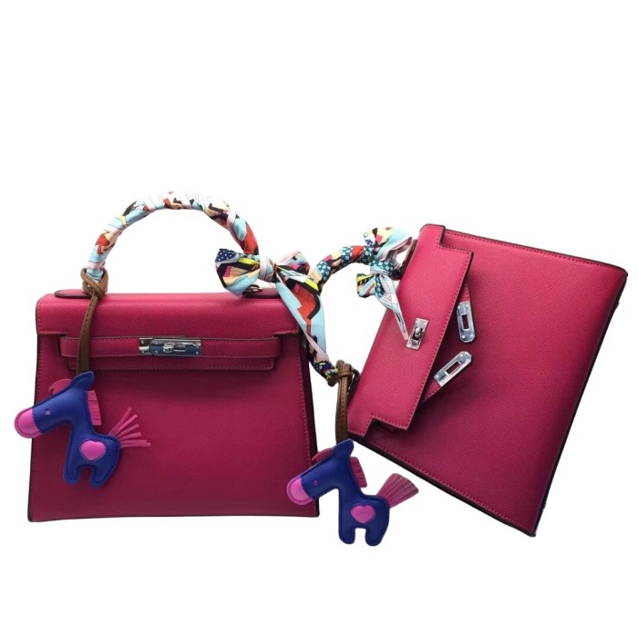 Vegan Epsom Leather Designer Kelly Bag25cm 28cm