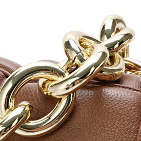 Real Lambskin Leather Woven Chain Bag