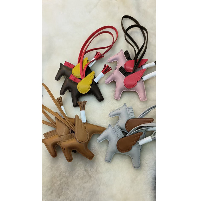 Handmade Genuine Lambskin Leather Horse Keychain