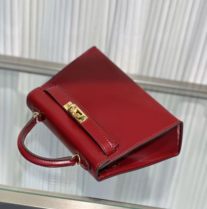 Genuine Box Leather Tote Shoulder Bag