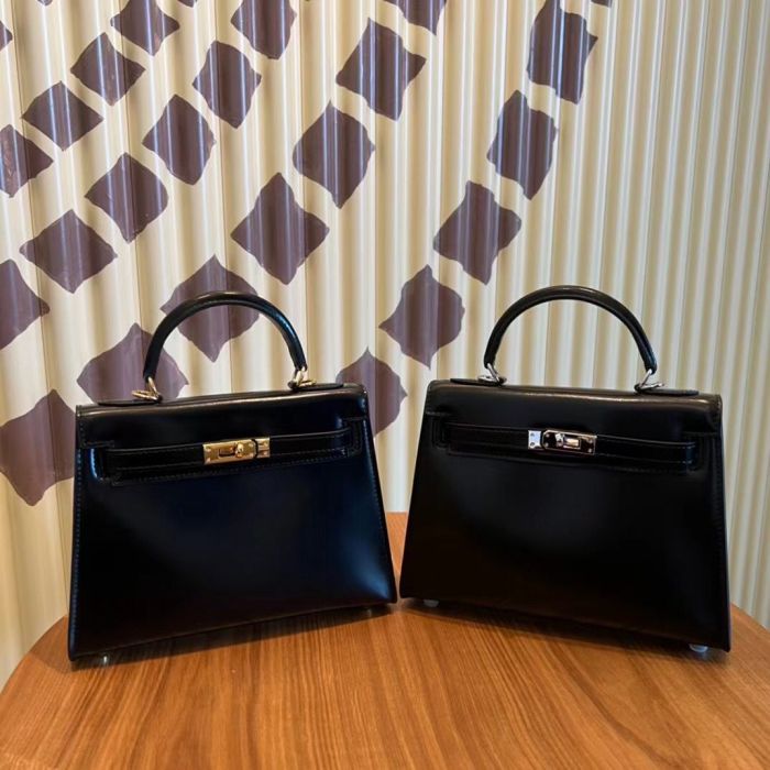 Genuine Box Leather Tote Shoulder Bag