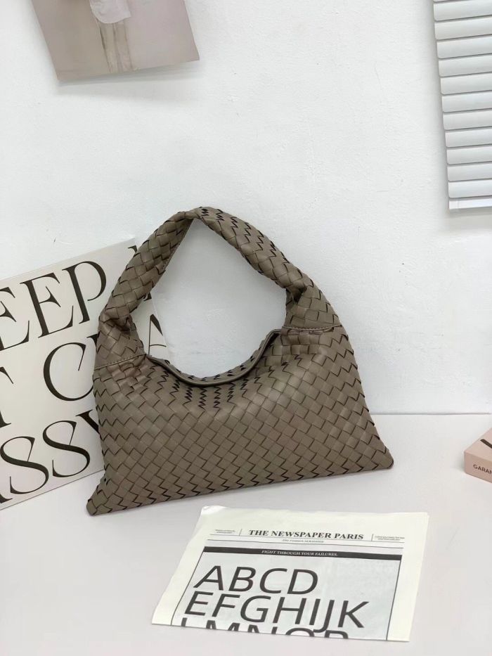 Woven Genuine Cowhile Leather Small Hop Bag