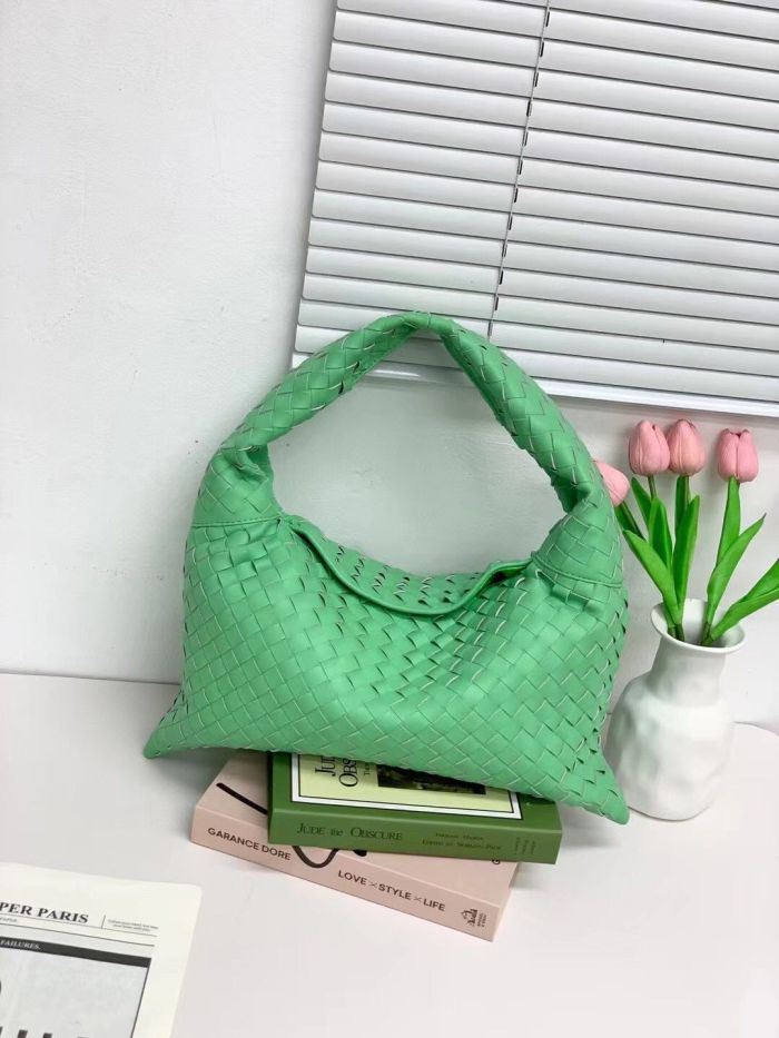 Woven Genuine Cowhile Leather Small Hop Bag