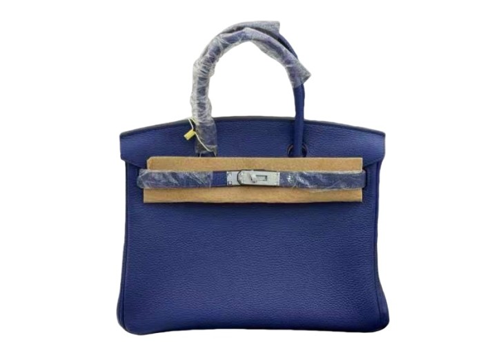 Genuine Togo Calfskin Leather Women Top Handle Bag
