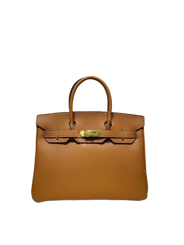 Vegan Togo Leather Top Handle Bag