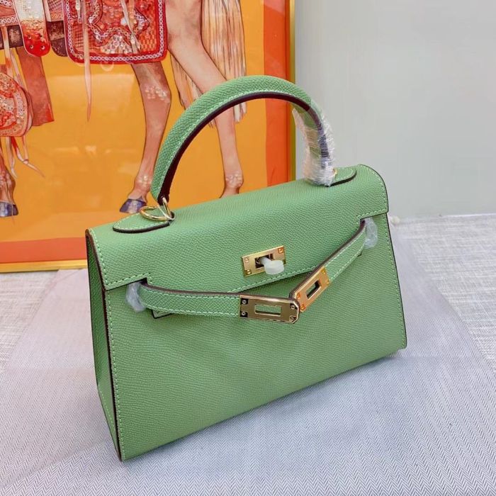 Genuine Epsom Leather Designer Kelly Bag 19cm 22cm 25cm 28cm with a Leather Horse Keychain