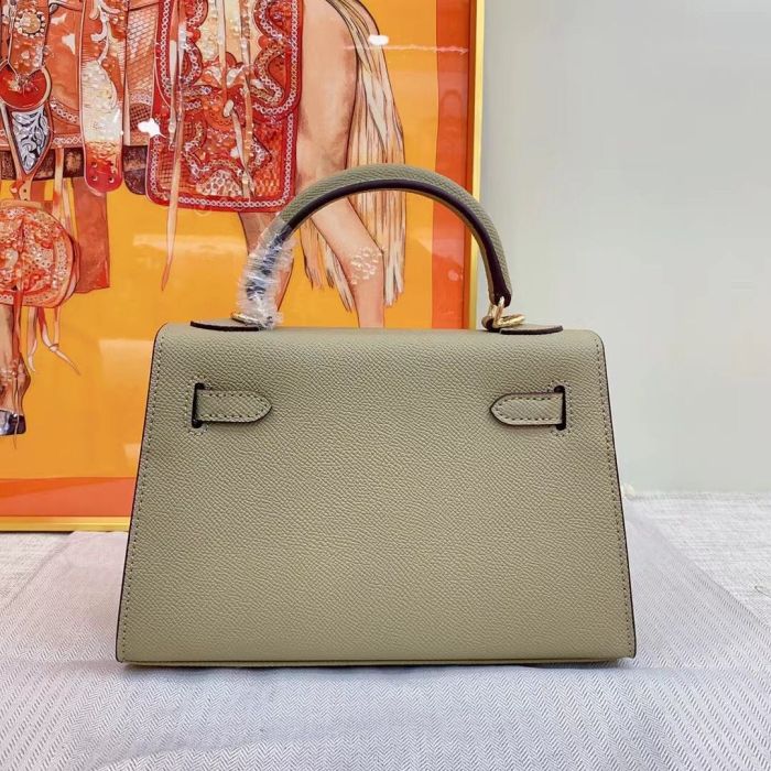 Genuine Epsom Leather Designer Kelly Bag 19cm 22cm 25cm 28cm with a Leather Horse Keychain
