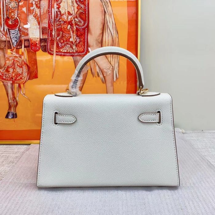 Genuine Epsom Leather Designer Kelly Bag 19cm 22cm 25cm 28cm with a Leather Horse Keychain