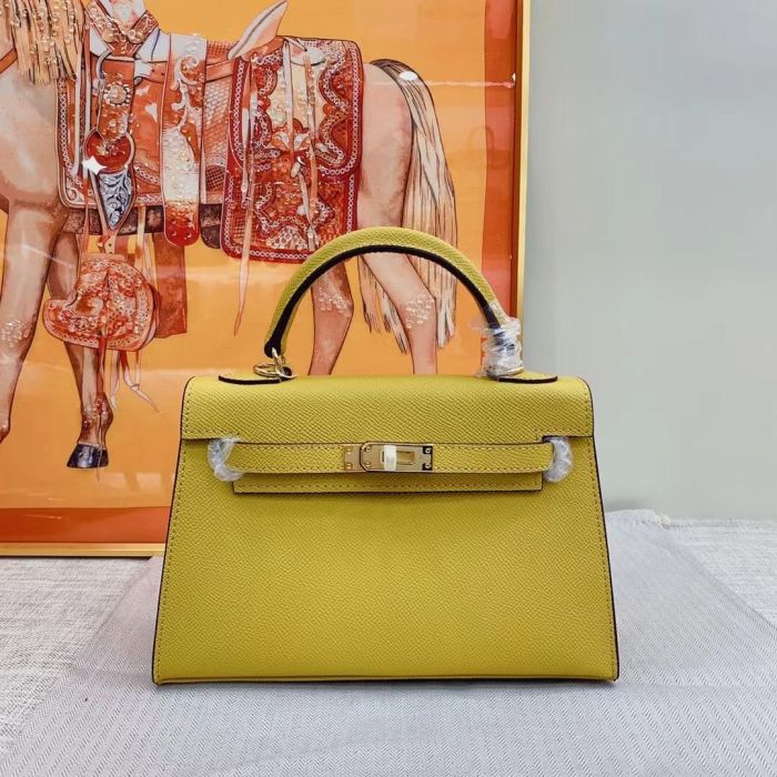 Genuine Epsom Leather Designer Kelly Bag 19cm 22cm 25cm 28cm with a Leather Horse Keychain