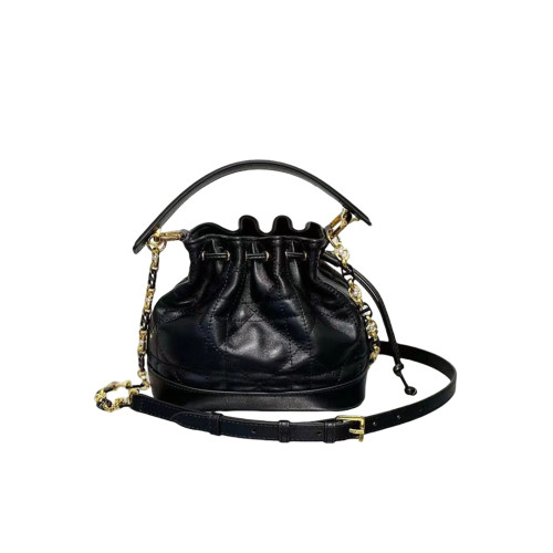 Leather Small Bucket Shoulder Bag