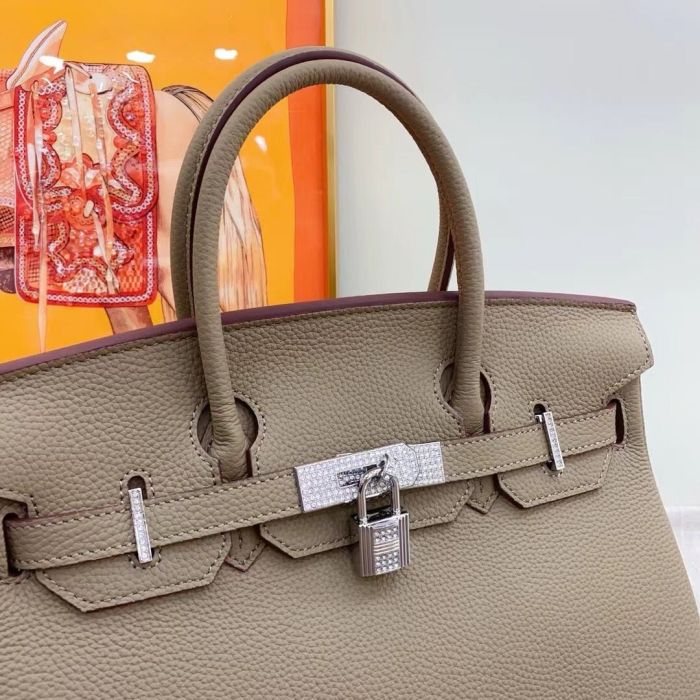 25cm 30cm 35cm Genuine Leather Birkin Style Bag