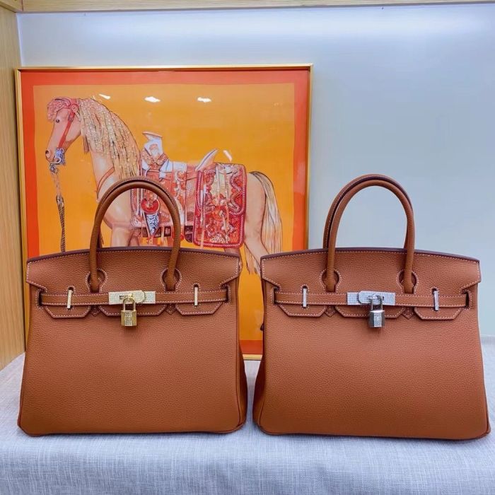 25cm 30cm 35cm Genuine Leather Birkin Style Bag