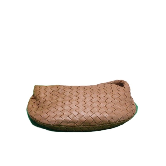 Large Genuine Lambskin Leather Woven Hobo Bag