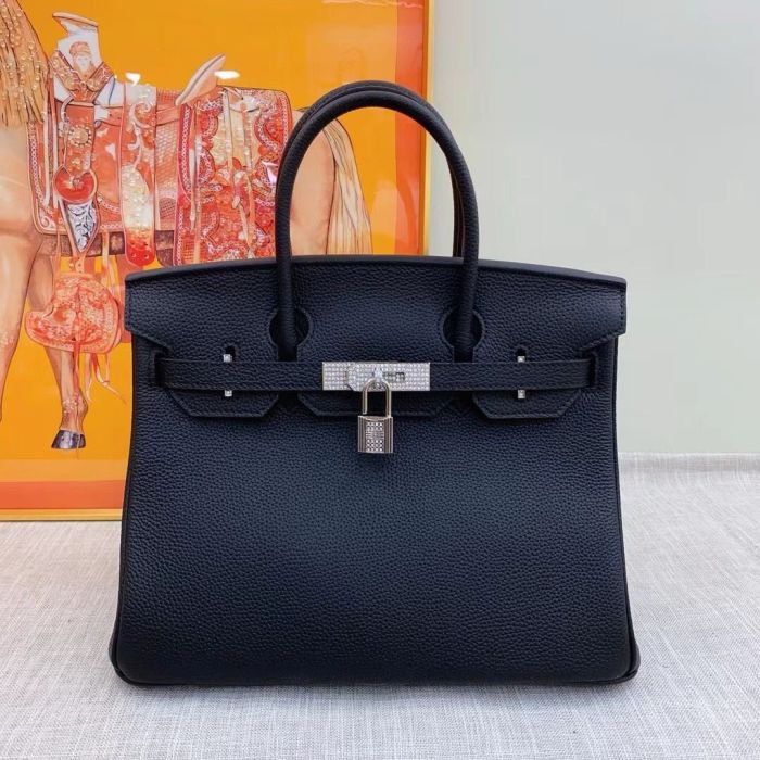 25cm 30cm 35cm Genuine Leather Birkin Style Bag