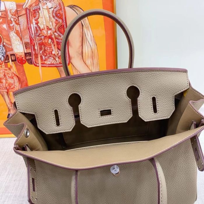 25cm 30cm 35cm Genuine Leather Birkin Style Bag