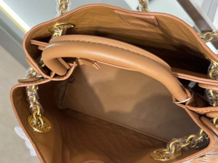 Woven Cowhile Leather Chain Shoulder Bag