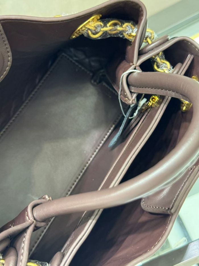 Woven Cowhile Leather Chain Shoulder Bag