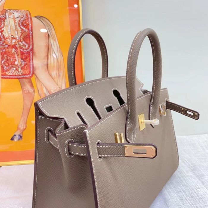 Genuine Epsom Leather Top Handle Bag