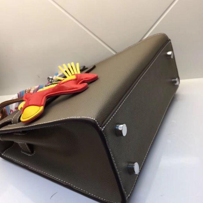 Vegan Epsom Leather Designer Kelly Bag25cm 28cm