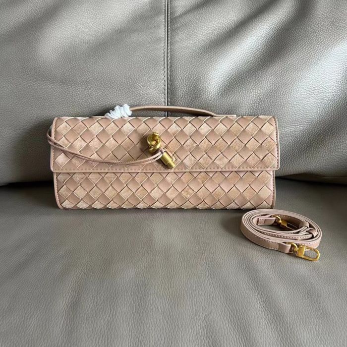 Genuine Cowhile Leather Long Clutch Purse with Handle