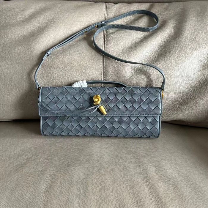 Genuine Cowhile Leather Long Clutch Purse with Handle