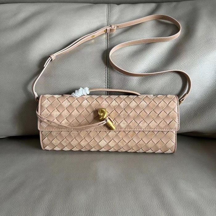 Genuine Cowhile Leather Long Clutch Purse with Handle