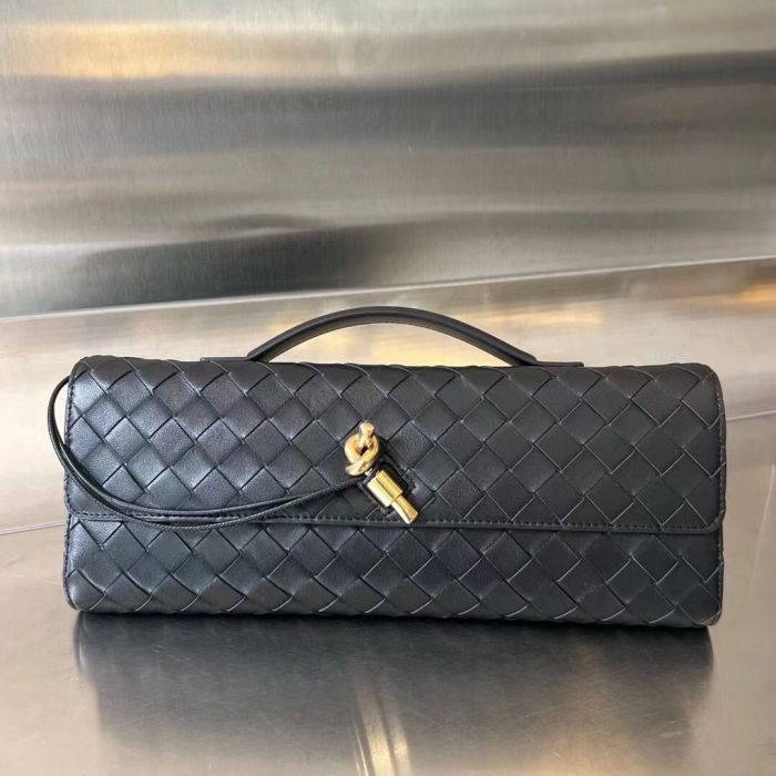 Top Lambskin Leather Long Clutch Purse With Handle