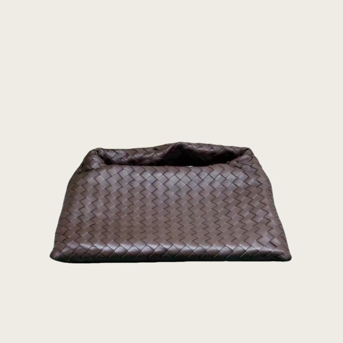 Genuine Lambskin Leather Hop Bag Woven Hobo Bag