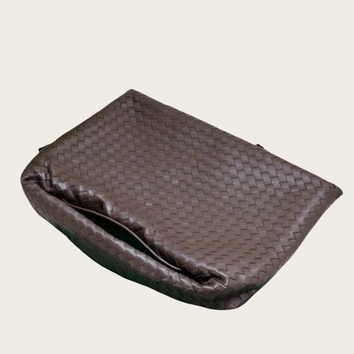 Genuine Lambskin Leather Hop Bag Woven Hobo Bag