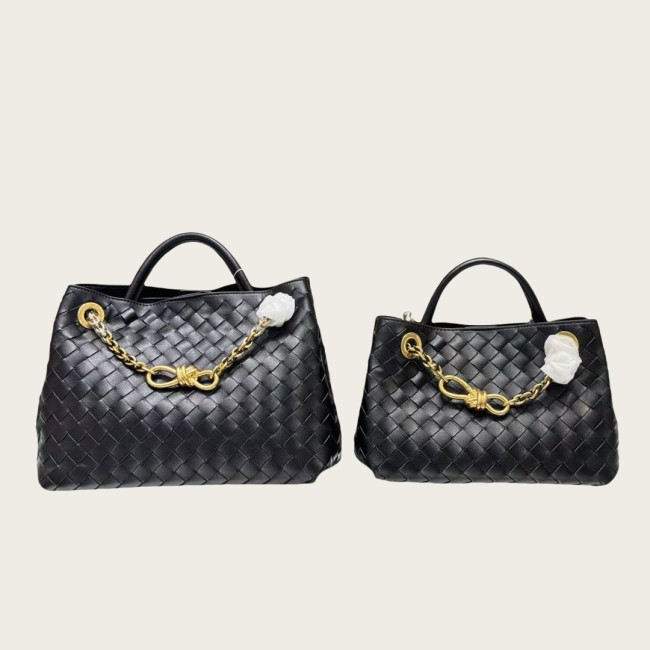 Woven Cowhile Leather Chain Shoulder Bag