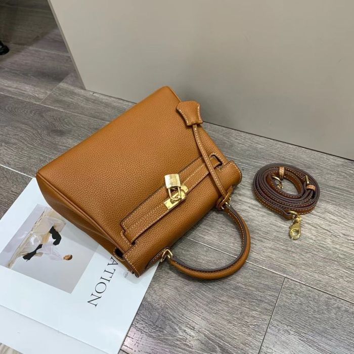 Classic Genuine Togo Leather Tote Shoulder Bag Comes with 2 Strap