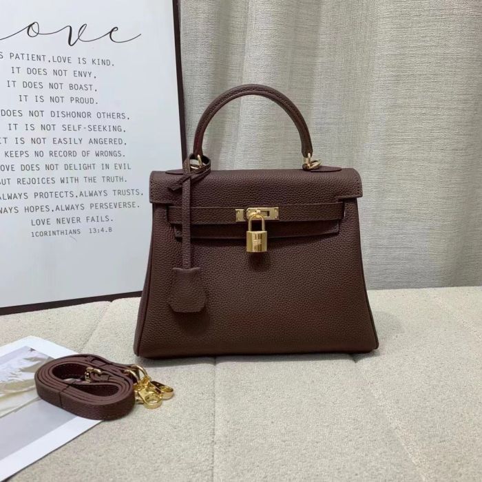 Classic Genuine Togo Leather Tote Shoulder Bag Comes with 2 Strap