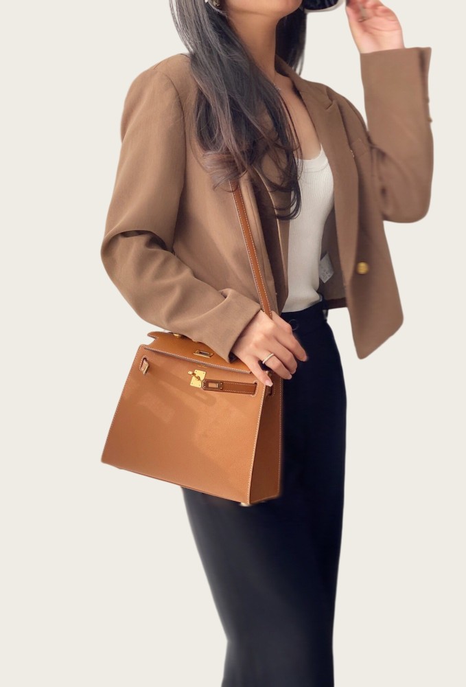 Imported Genuine Epsom Leather Tote Shoulder Bag Crossbody Bag