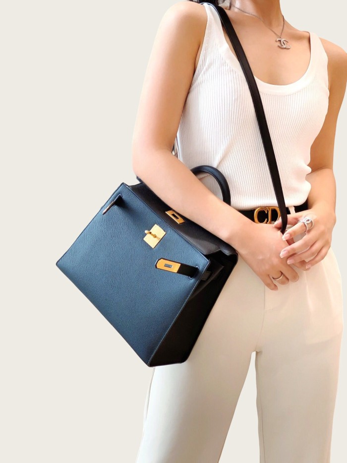 Imported Genuine Epsom Leather Tote Shoulder Bag Crossbody Bag