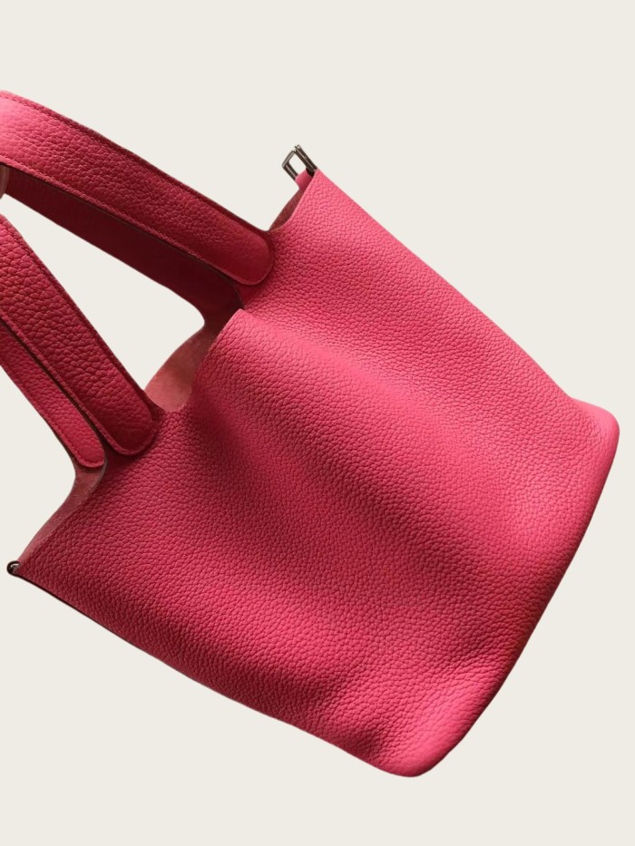 Togo Calfskin Leather Picotin Style Bucket Bag